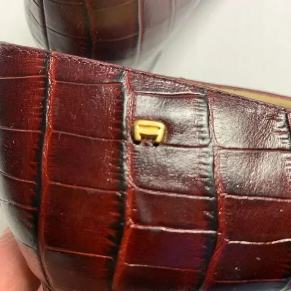 Etienne Aigner Astoria Red Gator Leather Pumps Size 9 Narrow - Picture 8 of 14